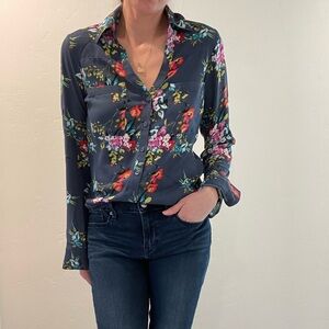 Express floral portofino shirt, size xs
